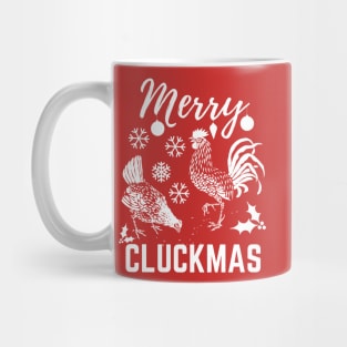 Merry Cluckmas Funny Christmas Chicken Vintage Pajama Gift For Family Mug